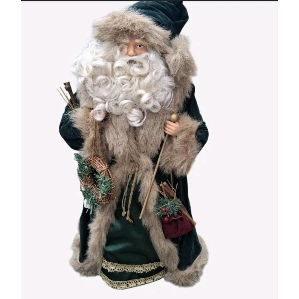 Vintage Velvet Old Saint Nick Tree Topper 2ft